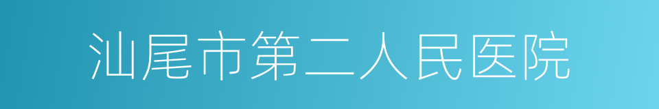 汕尾市第二人民医院的同义词