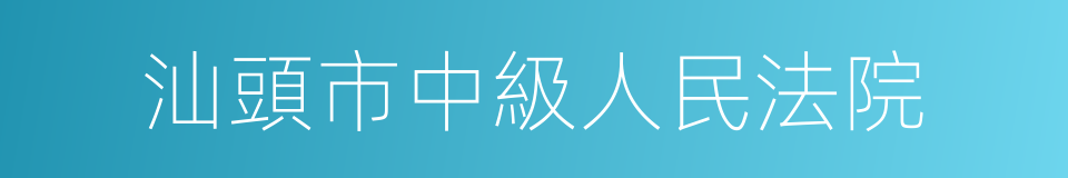 汕頭市中級人民法院的同義詞