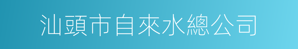 汕頭市自來水總公司的同義詞