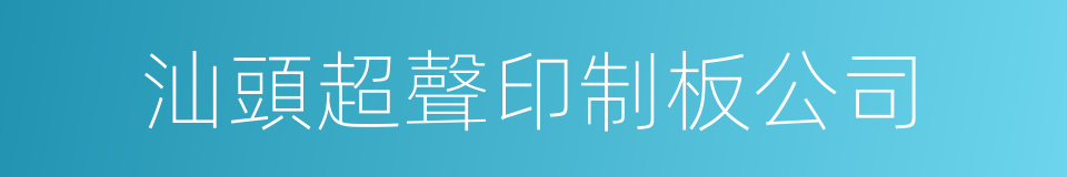 汕頭超聲印制板公司的同義詞
