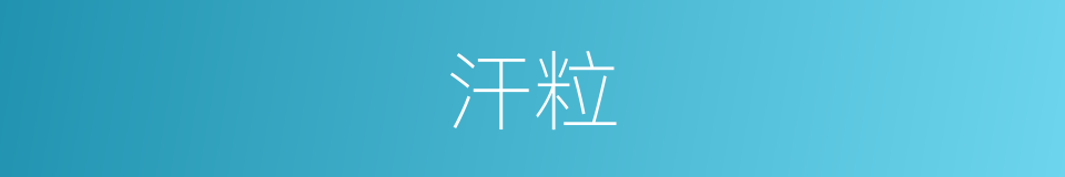 汗粒的意思