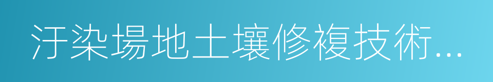 汙染場地土壤修複技術導則的同義詞