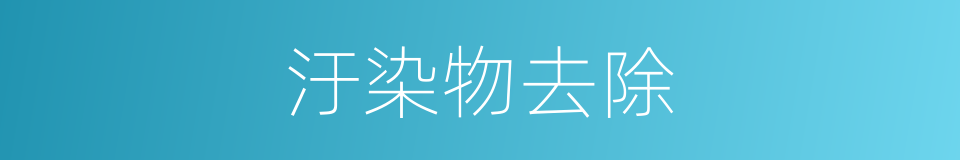 汙染物去除的同義詞