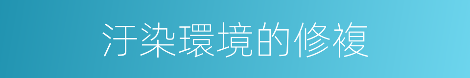 汙染環境的修複的同義詞