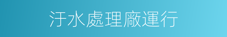 汙水處理廠運行的同義詞