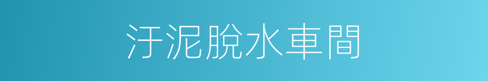 汙泥脫水車間的同義詞