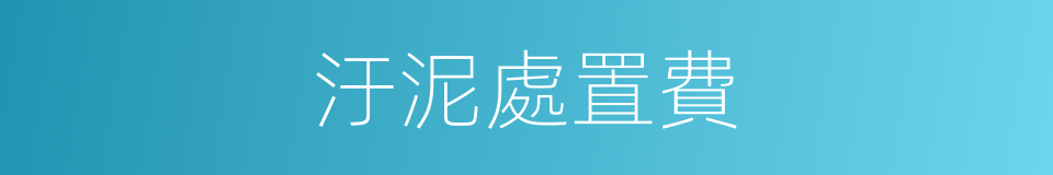 汙泥處置費的同義詞