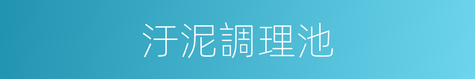 汙泥調理池的同義詞