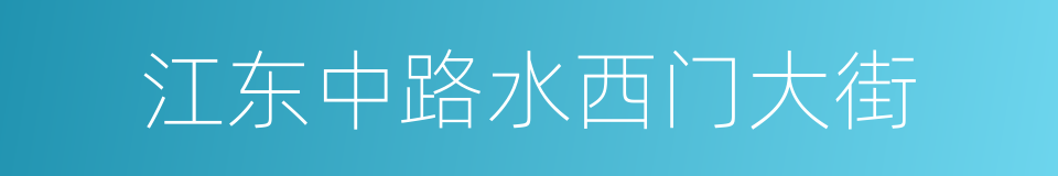 江东中路水西门大街的同义词