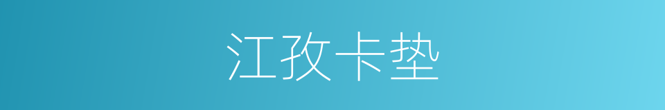 江孜卡垫的同义词