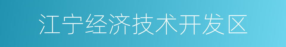 江宁经济技术开发区的同义词