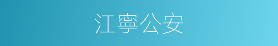 江寧公安的同義詞