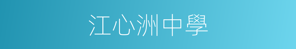 江心洲中學的同義詞