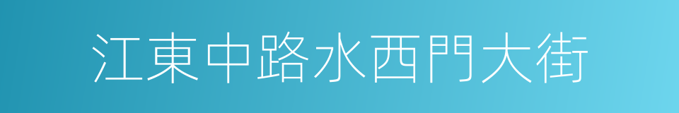 江東中路水西門大街的同義詞