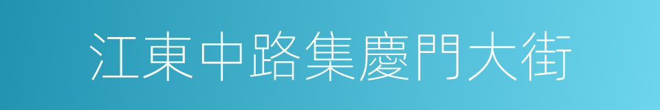 江東中路集慶門大街的同義詞