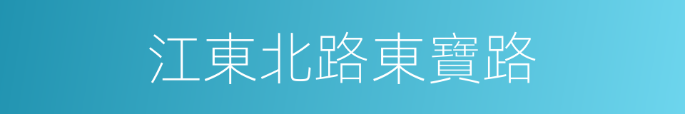 江東北路東寶路的同義詞