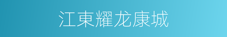 江東耀龙康城的同義詞