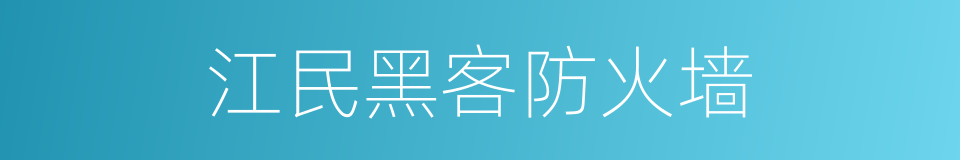 江民黑客防火墙的同义词