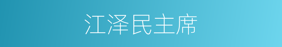 江泽民主席的同义词