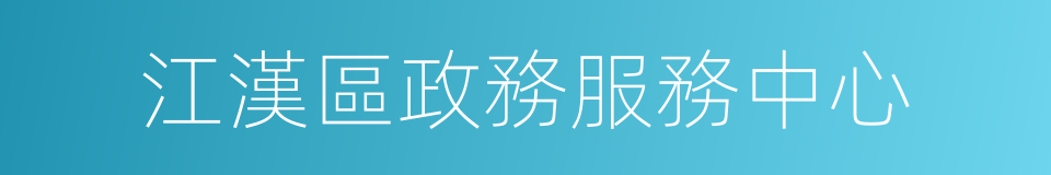 江漢區政務服務中心的同義詞