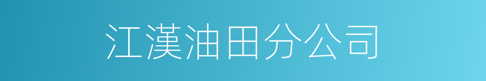 江漢油田分公司的同義詞