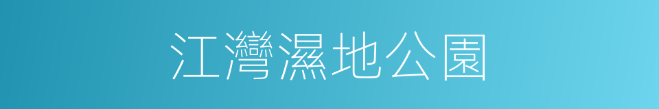 江灣濕地公園的同義詞