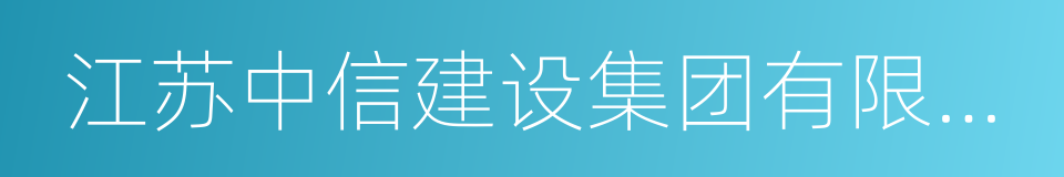 江苏中信建设集团有限公司的同义词