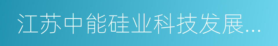 江苏中能硅业科技发展有限公司的同义词