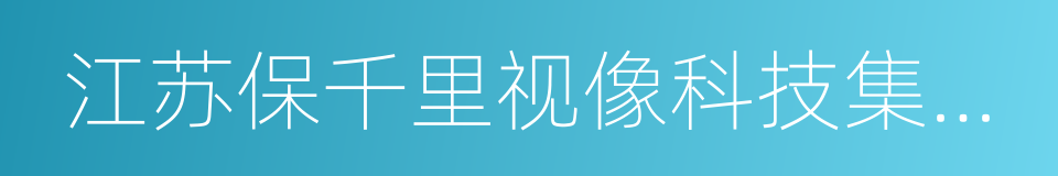 江苏保千里视像科技集团股份有限公司的同义词