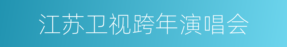 江苏卫视跨年演唱会的同义词