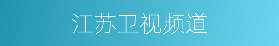江苏卫视频道的同义词