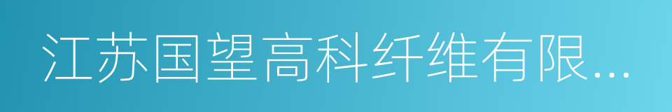 江苏国望高科纤维有限公司的同义词