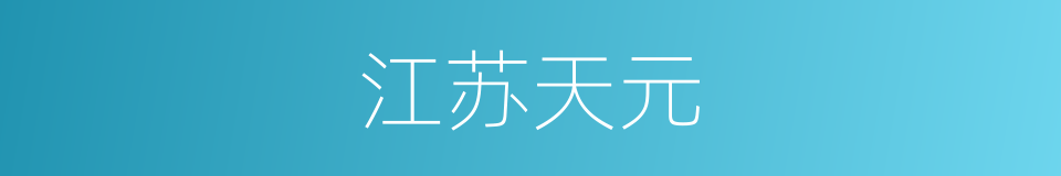 江苏天元的同义词