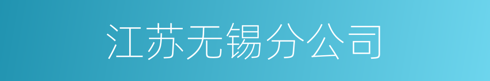 江苏无锡分公司的同义词