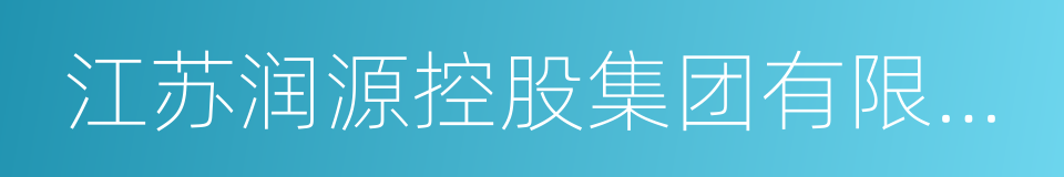 江苏润源控股集团有限公司的同义词