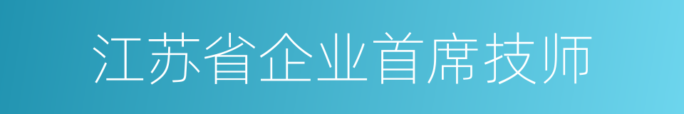 江苏省企业首席技师的同义词
