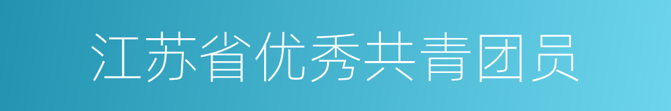 江苏省优秀共青团员的同义词