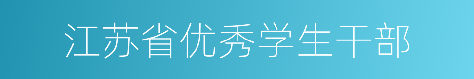 江苏省优秀学生干部的同义词