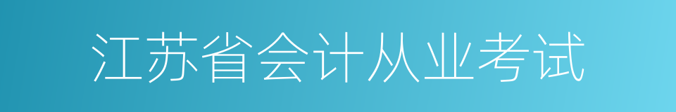 江苏省会计从业考试的同义词