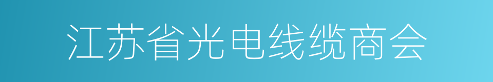 江苏省光电线缆商会的同义词