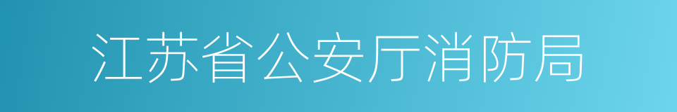 江苏省公安厅消防局的同义词