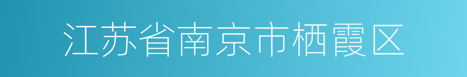 江苏省南京市栖霞区的同义词