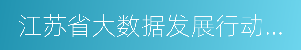 江苏省大数据发展行动计划的同义词