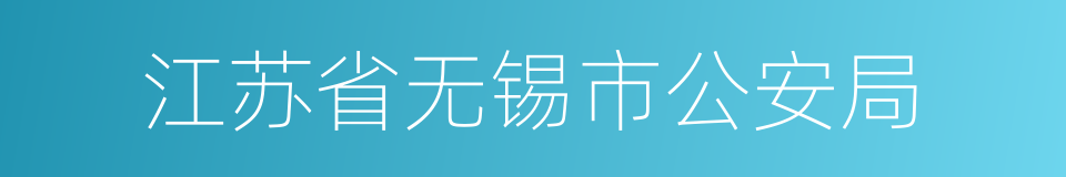 江苏省无锡市公安局的同义词