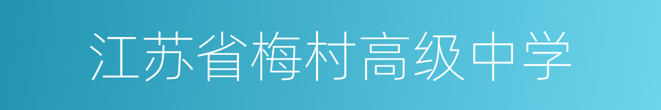 江苏省梅村高级中学的同义词