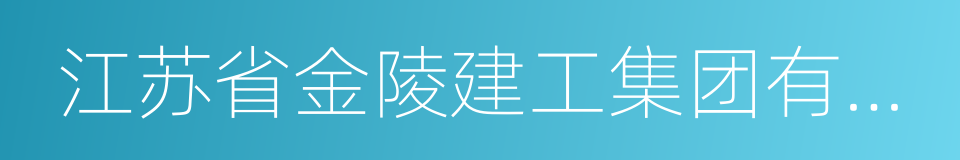 江苏省金陵建工集团有限公司的同义词