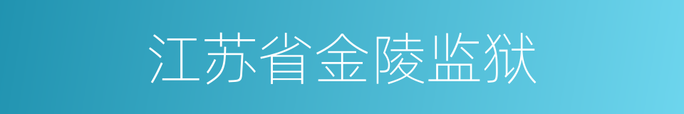 江苏省金陵监狱的同义词