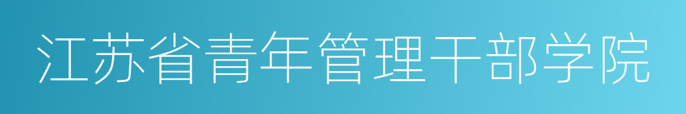 江苏省青年管理干部学院的同义词