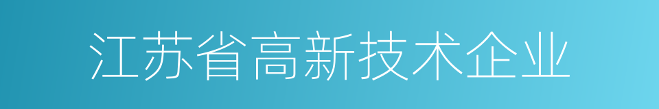 江苏省高新技术企业的同义词