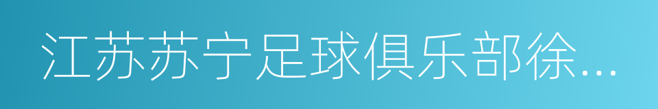 江苏苏宁足球俱乐部徐庄训练基地的同义词